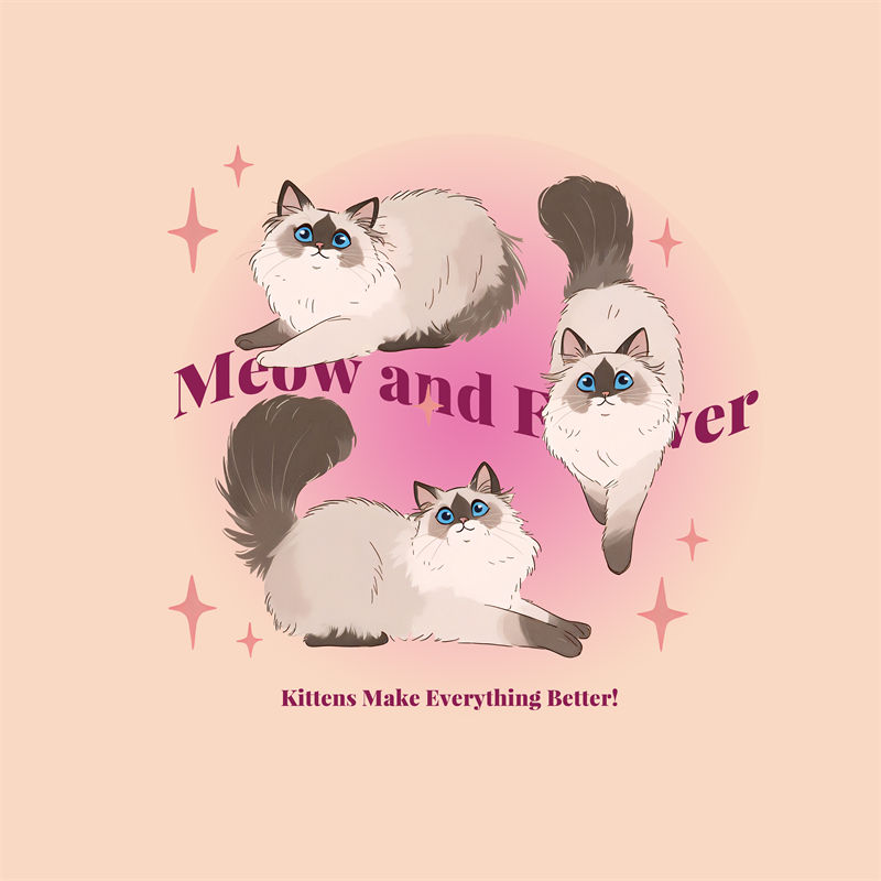 萌趣猫咪裁片印花服装：让每一天都充满可爱与活力