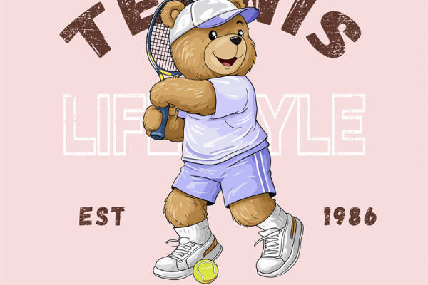 复古网球风格裁片印花服装，展现活力与时尚