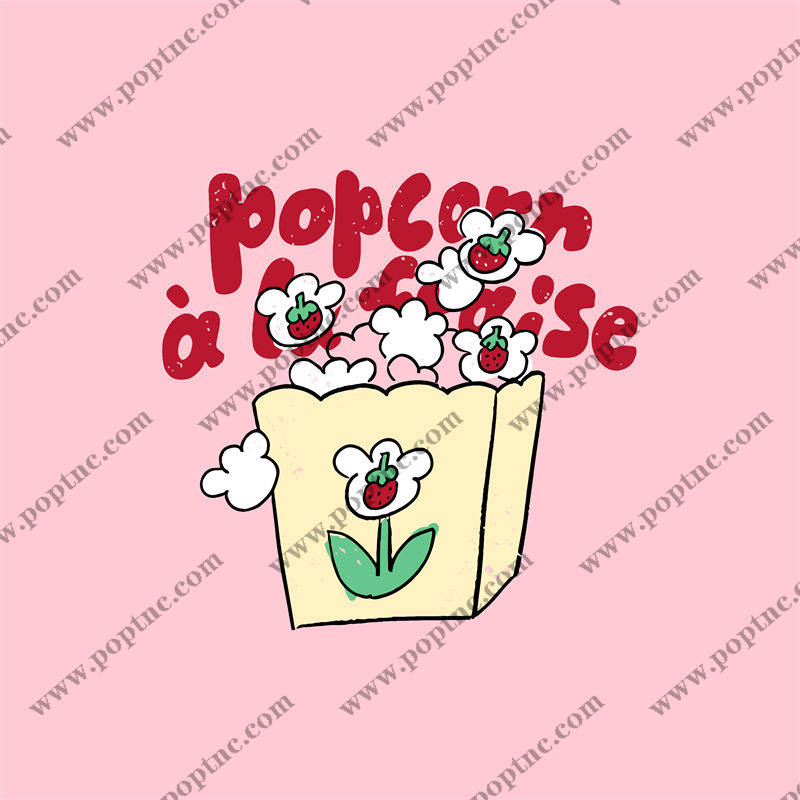 草莓爆米花花型纹理服装印花设计:可爱与时尚的完美结合