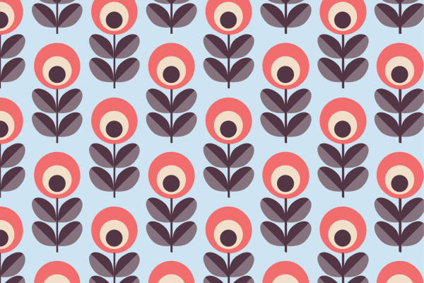 时尚复古风格面料印花:经典花卉图案服装印花设计