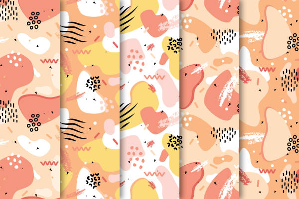 时尚抽象图案面料印花，打造独特个性服装印花设计