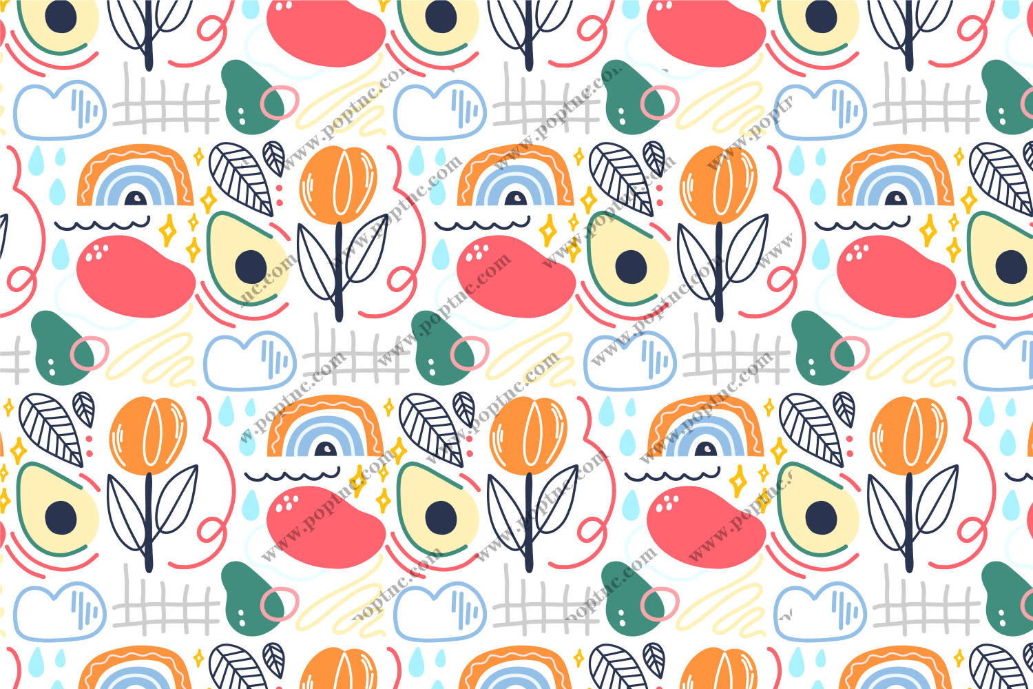 春日活力:多彩手绘风格面料印花服装印花设计