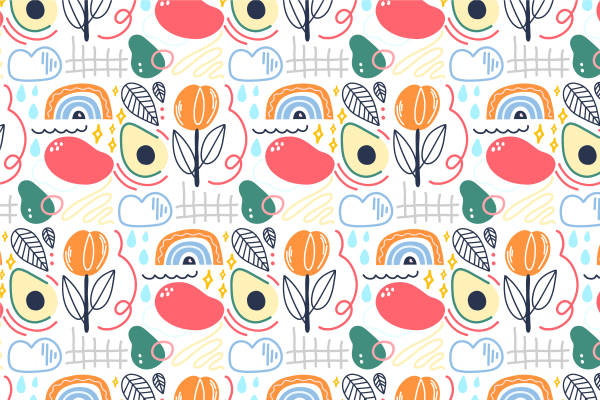 春日活力:多彩手绘风格面料印花服装印花设计