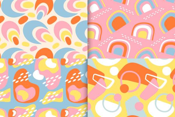 探索活力四射的抽象几何服装印花面料