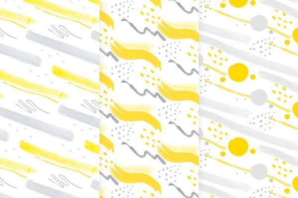 夏日清新黄色条纹服装印花面料设计