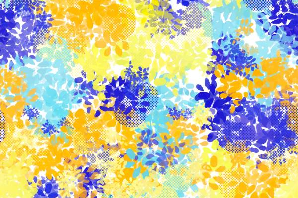 春日活力花卉图案服装印花面料设计