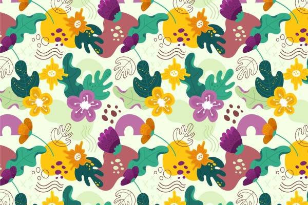 春日花园风格面料印花 服装印花设计 清新自然