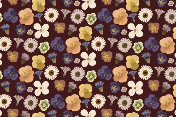 复古风格花卉面料印花，打造优雅服装印花设计