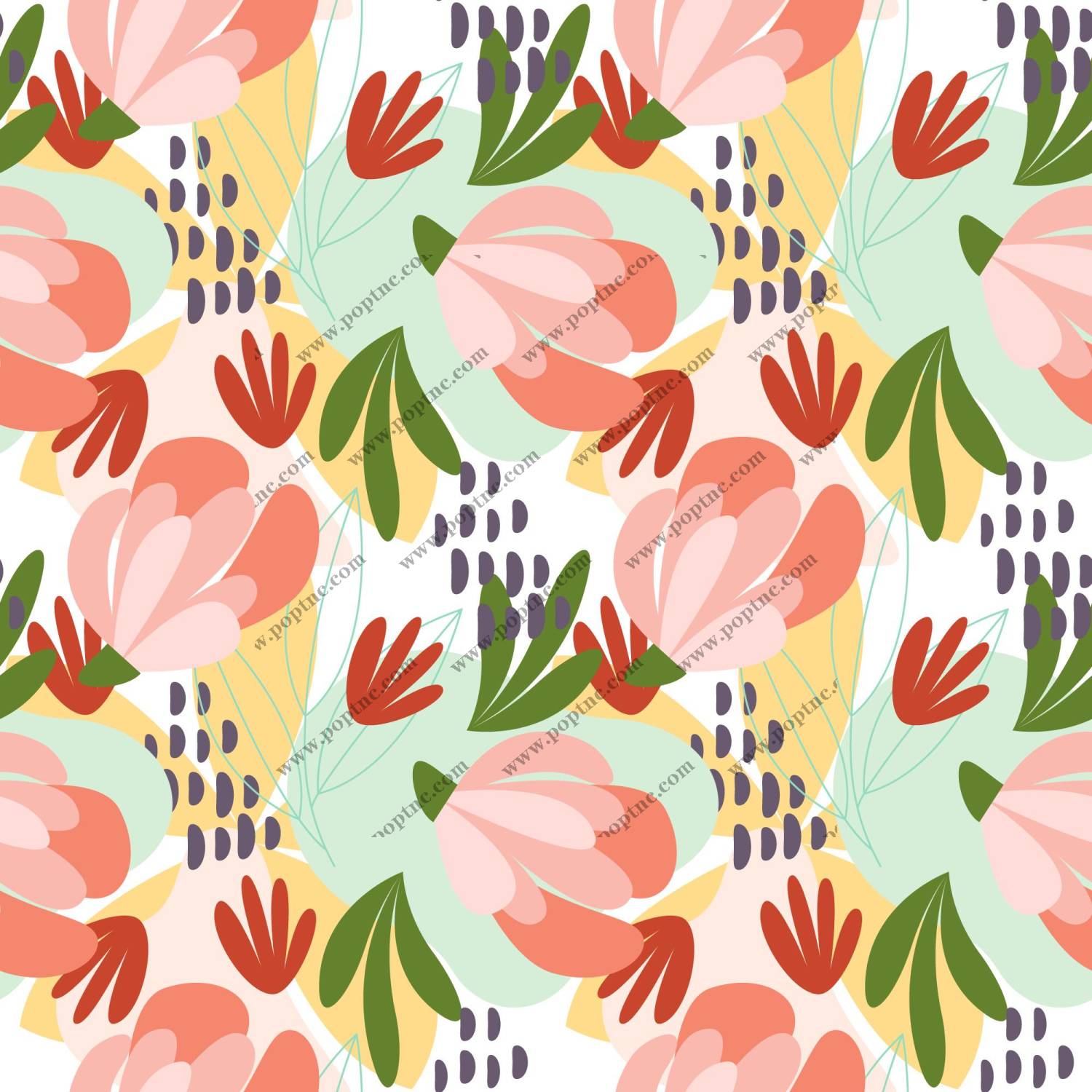 春日花卉图案服装印花面料:自然风格与时尚的完美结合