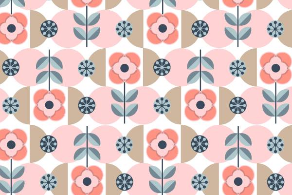 春日暖阳下的粉色花卉服装印花面料