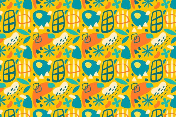 活力四射的抽象几何图案服装印花面料设计