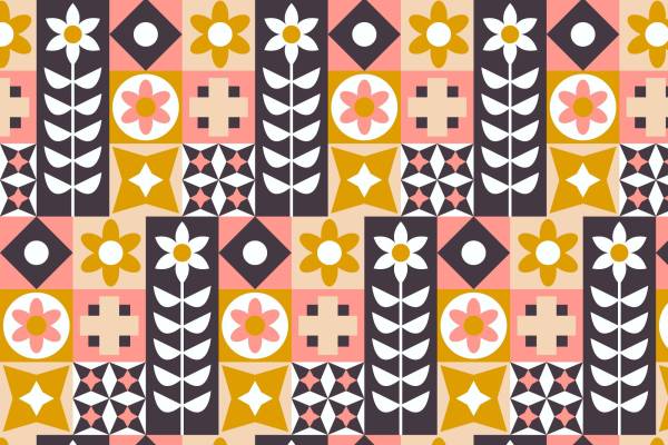 复古几何图案面料印花，为服装增添独特魅力