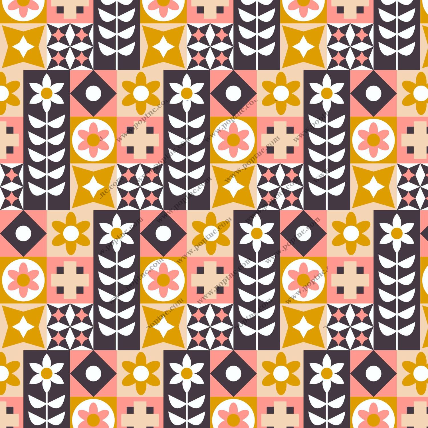 复古几何图案面料印花,为服装增添独特魅力