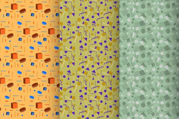 复古80年代风格面料印花，引领时尚潮流的服装印花设计