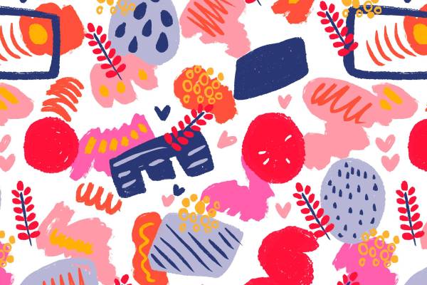 活力四射的抽象艺术面料印花服装印花设计