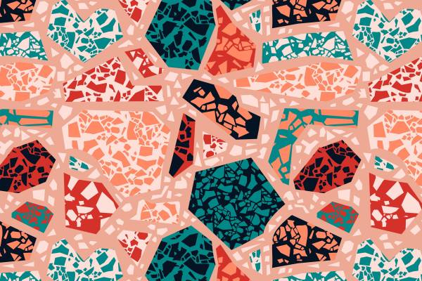 现代抽象几何图案面料印花，引领时尚潮流的服装印花设计