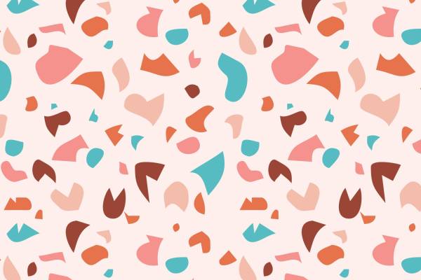 多彩抽象心形图案服装印花面料设计