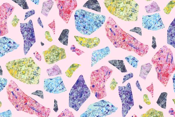 多彩抽象几何图案面料印花，为服装增添活力