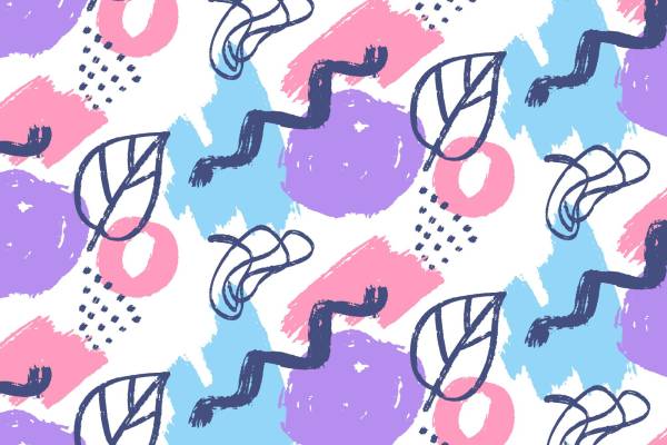 时尚抽象艺术服装印花：活力四射的面料印花设计