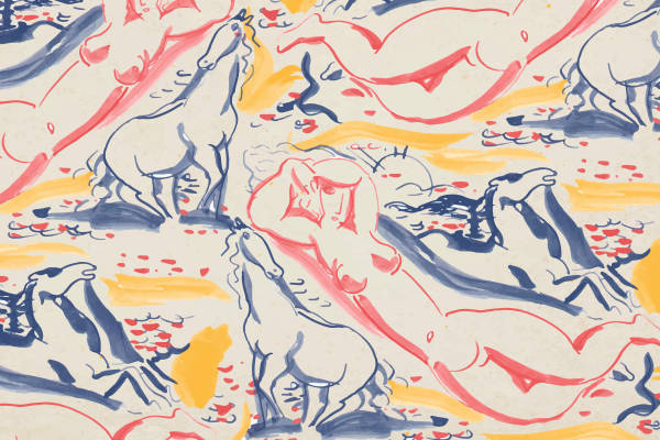 抽象艺术风格面料印花:活力四射的动物图案服装印花