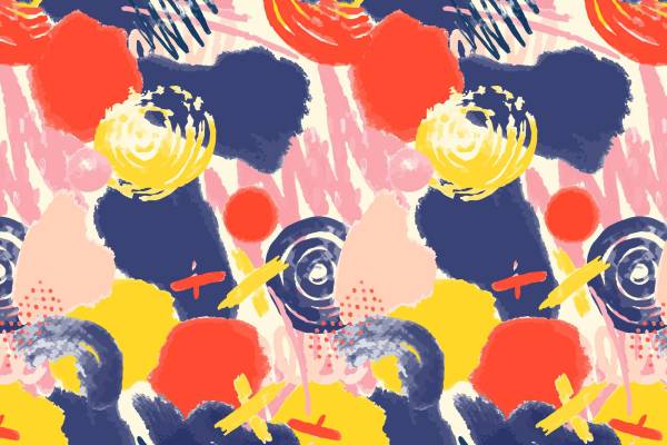 抽象艺术风格面料印花：活力四射的服装印花设计