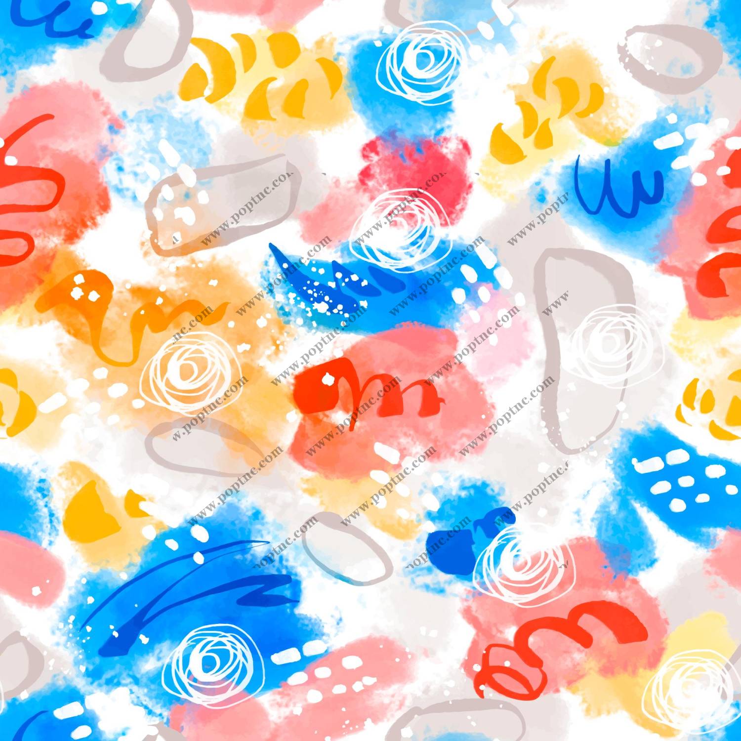 探索抽象艺术的魅力:多彩水彩服装印花面料