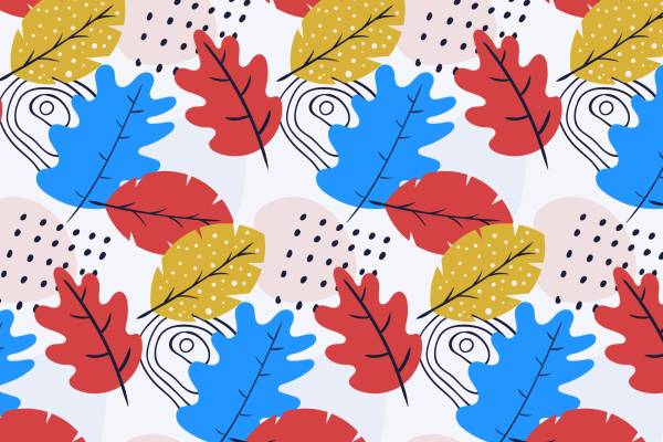 秋季多彩叶子图案服装印花面料推荐