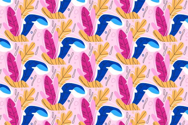 多彩羽毛图案面料印花，夏季服装印花设计新趋势