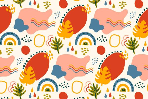 春日活力：抽象艺术风格面料印花服装印花设计