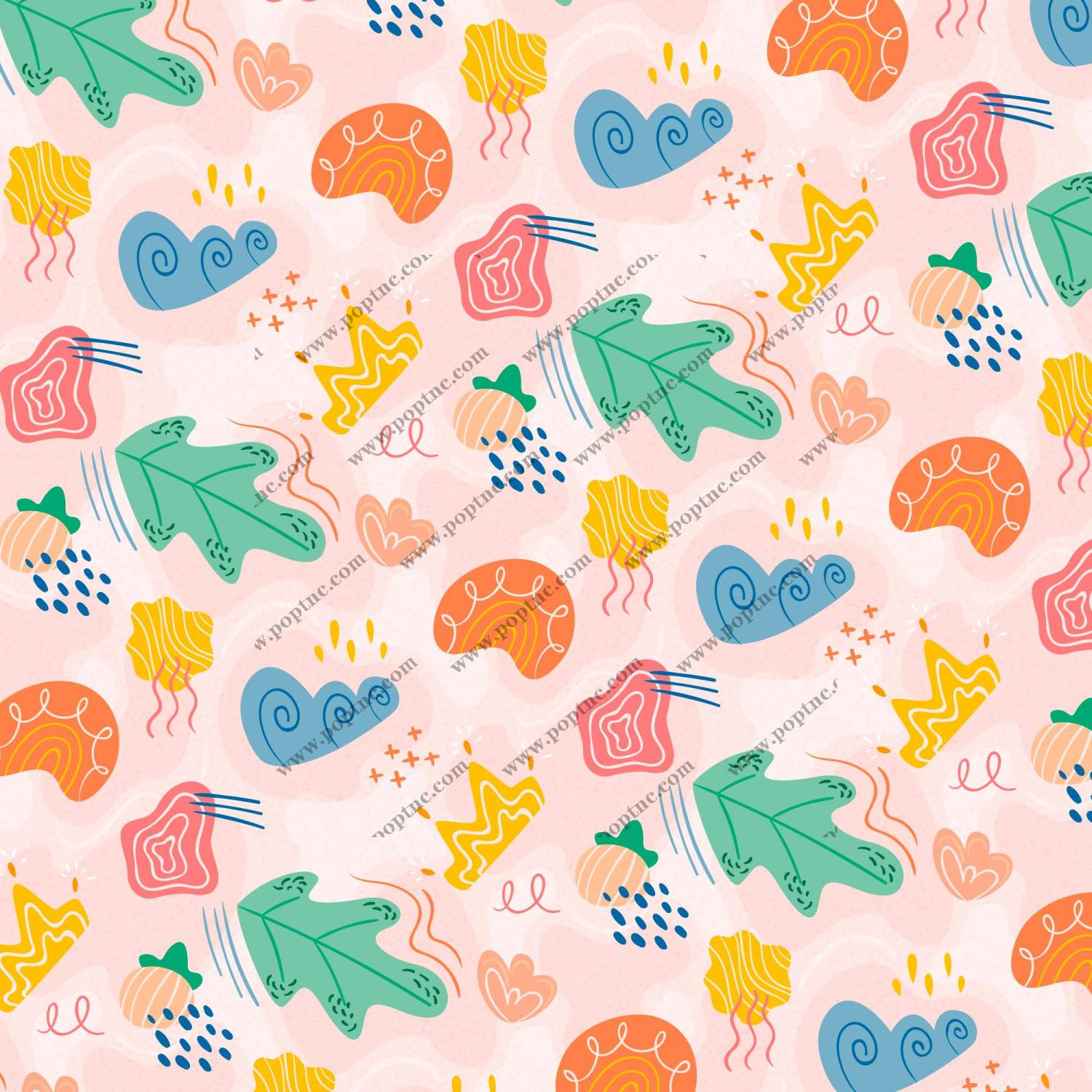 梦幻彩虹色动物图案面料印花,打造独特服装印花风格