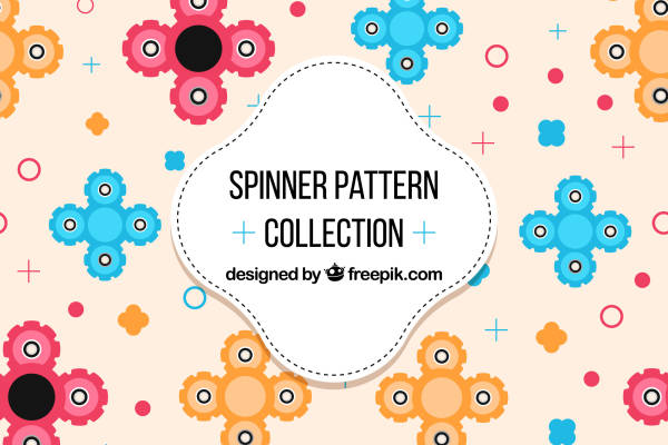 创意多彩齿轮图案服装印花面料设计