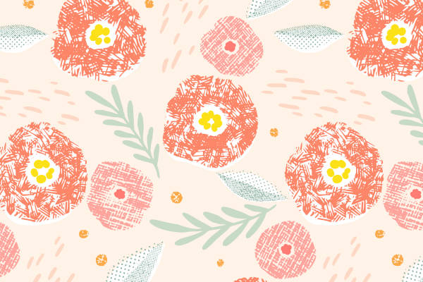 清新自然风格服装印花面料：春日花卉图案设计