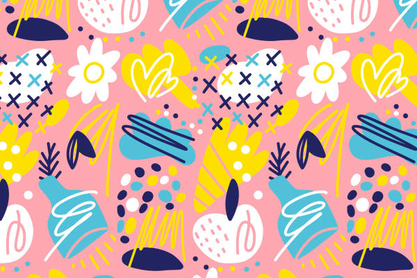 春日活力:抽象水果与几何图案服装印花