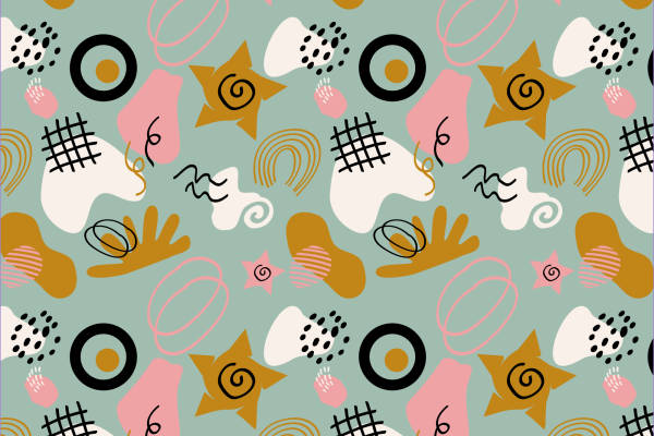 抽象艺术风格面料印花:打造独特时尚服装印花设计