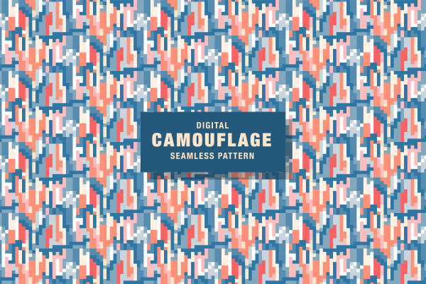 探索时尚新趋势:蓝粉迷彩无缝面料印花服装