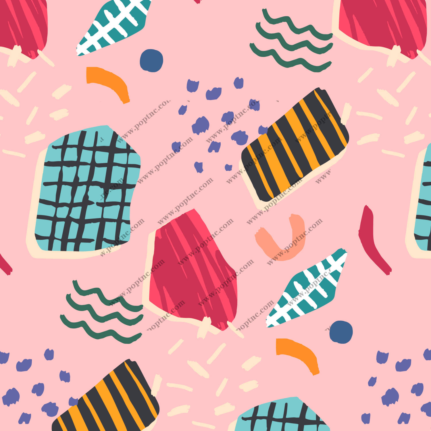 夏日清新冰淇淋图案服装印花面料设计