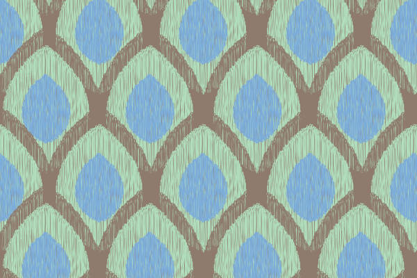 探索清新蓝绿几何图案服装印花面料的时尚魅力