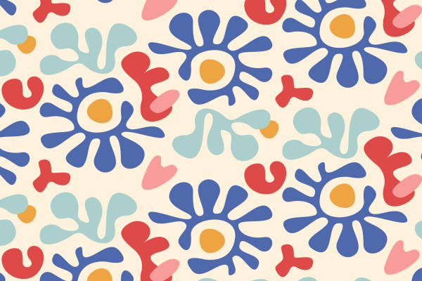 春日活力多彩花卉图案服装印花面料