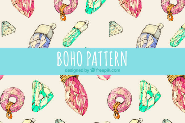 波西米亚风格水晶服装印花面料设计