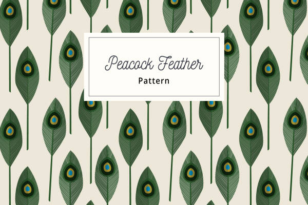 优雅孔雀羽毛图案面料印花,打造独特服装风格