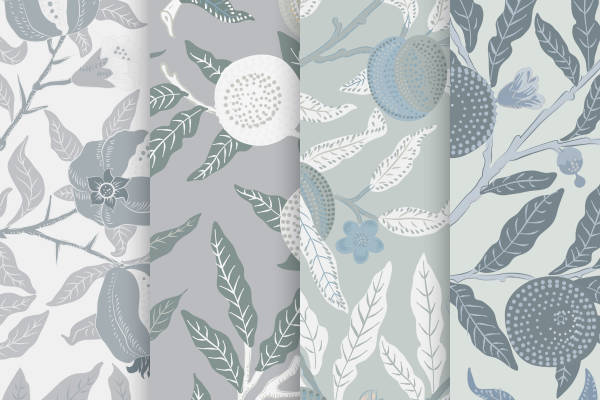 自然风清新植物图案面料印花,打造优雅服装印花设计