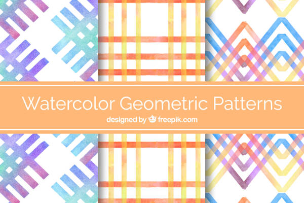 探索多彩水彩几何图案的面料印花与服装印花艺术