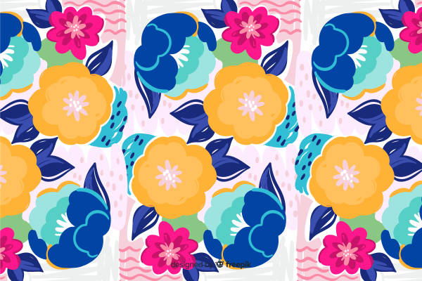 春日活力花卉图案服装印花面料设计