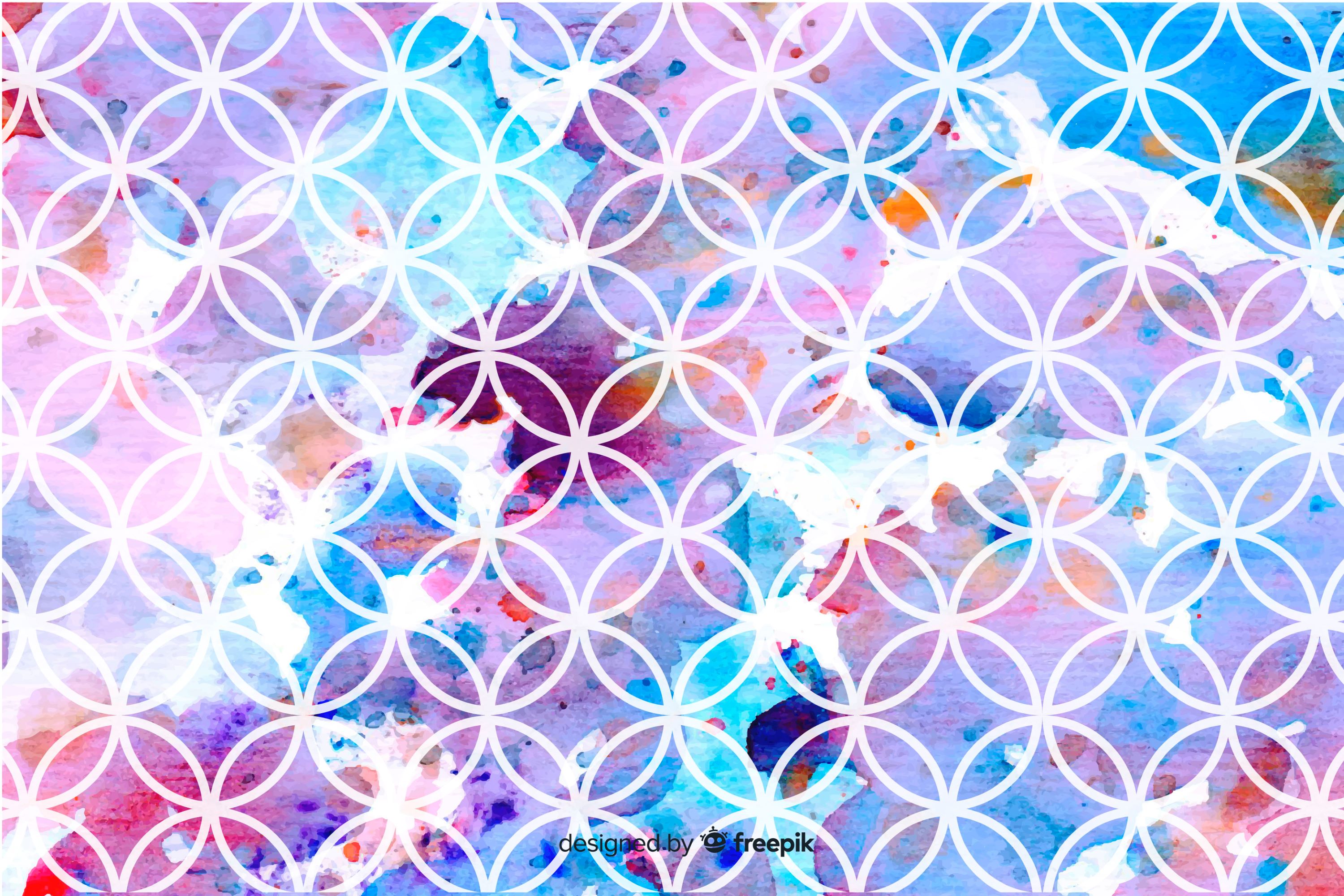 梦幻水彩与几何图案结合的服装印花设计