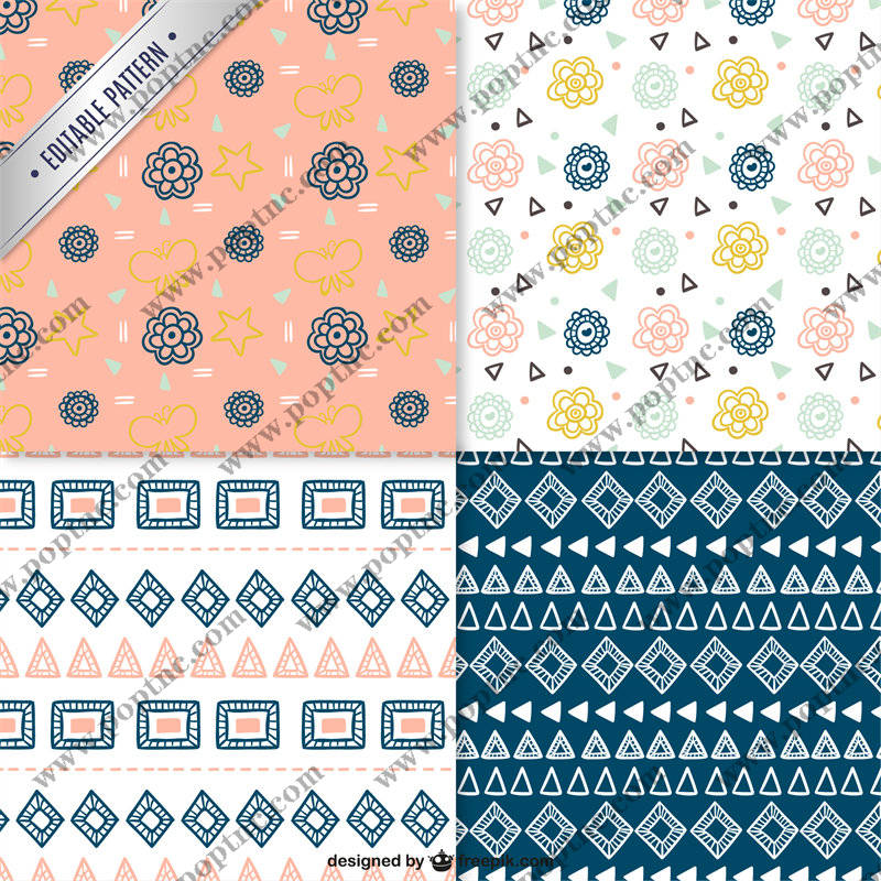 复古花卉图案服装印花设计,打造个性时尚