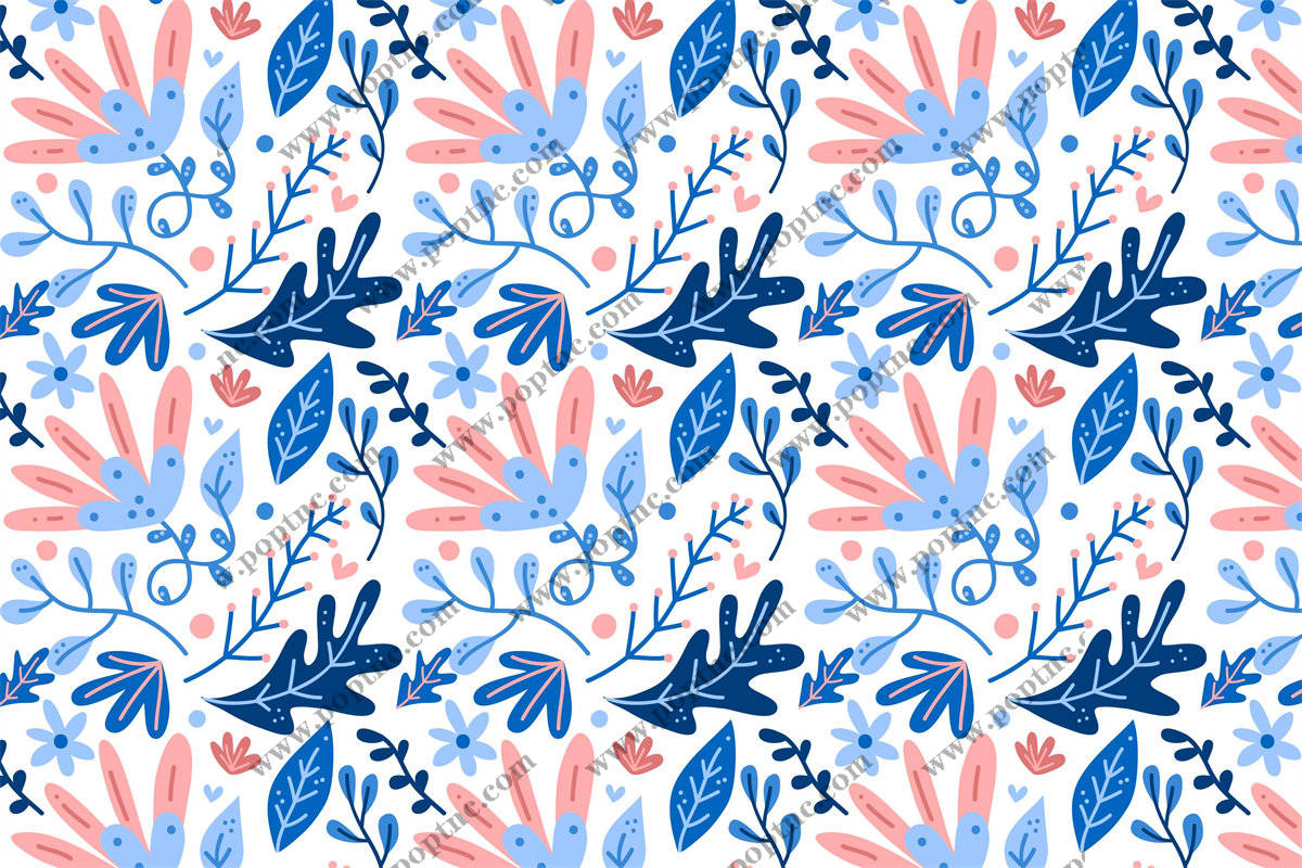 梦幻蓝粉花型纹理面料印花:打造浪漫时尚服装