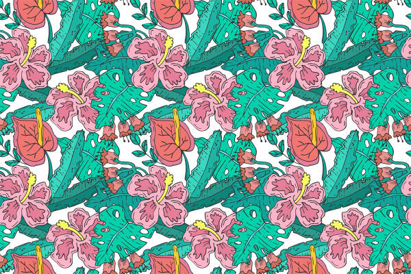 热带风情面料印花，打造夏日时尚服装