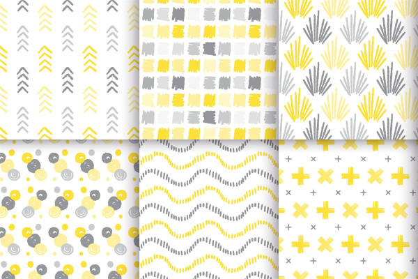 清新简约风:灰色与黄色面料印花,打造时尚服装