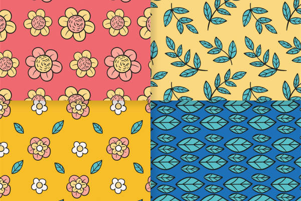 复古花卉与清新树叶，打造个性化的服装印花