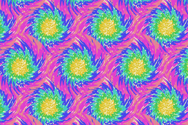 彩虹旋涡:面料印花服装印花设计,时尚与活力的完美结合